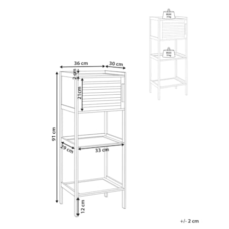 Bambusowy regał łazienkowy jasne drewno BECKLEY