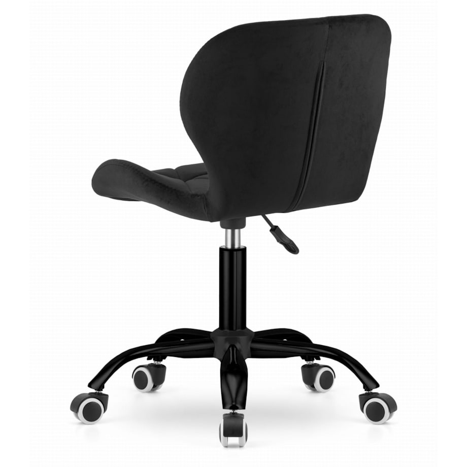 Krzesło Do Jadalni Kuchni Salonu Obrotowe Noto Aksamit - Czarne