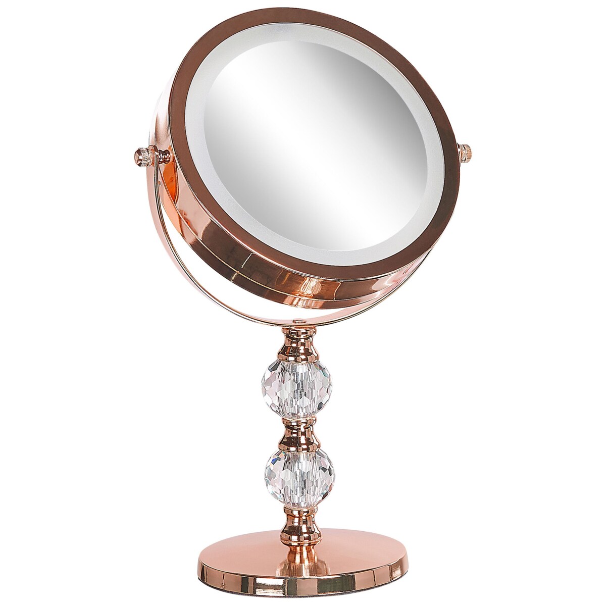 Lusterko kosmetyczne LED ø 18 cm różowe złoto CLAIRA