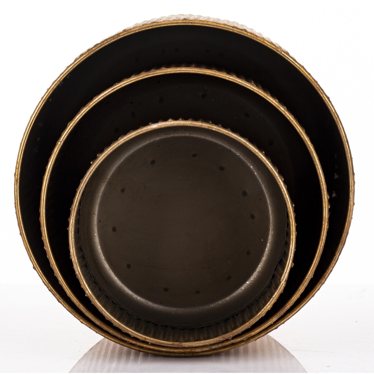 Osłonka - komplet 3 szt. metal złoty walec