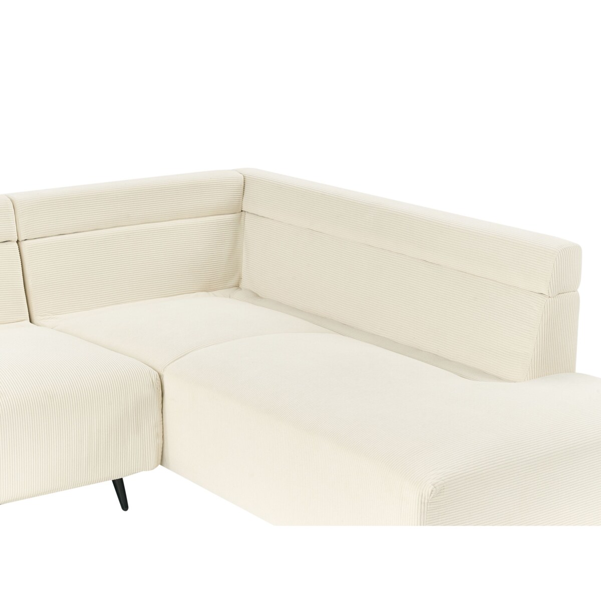 Narożnik sztruksowy lewostronny jasnobeżowy LUNNER