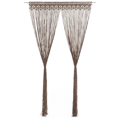 vidaXL Zasłona z makramy, kolor taupe, 140 x 240 cm, bawełna