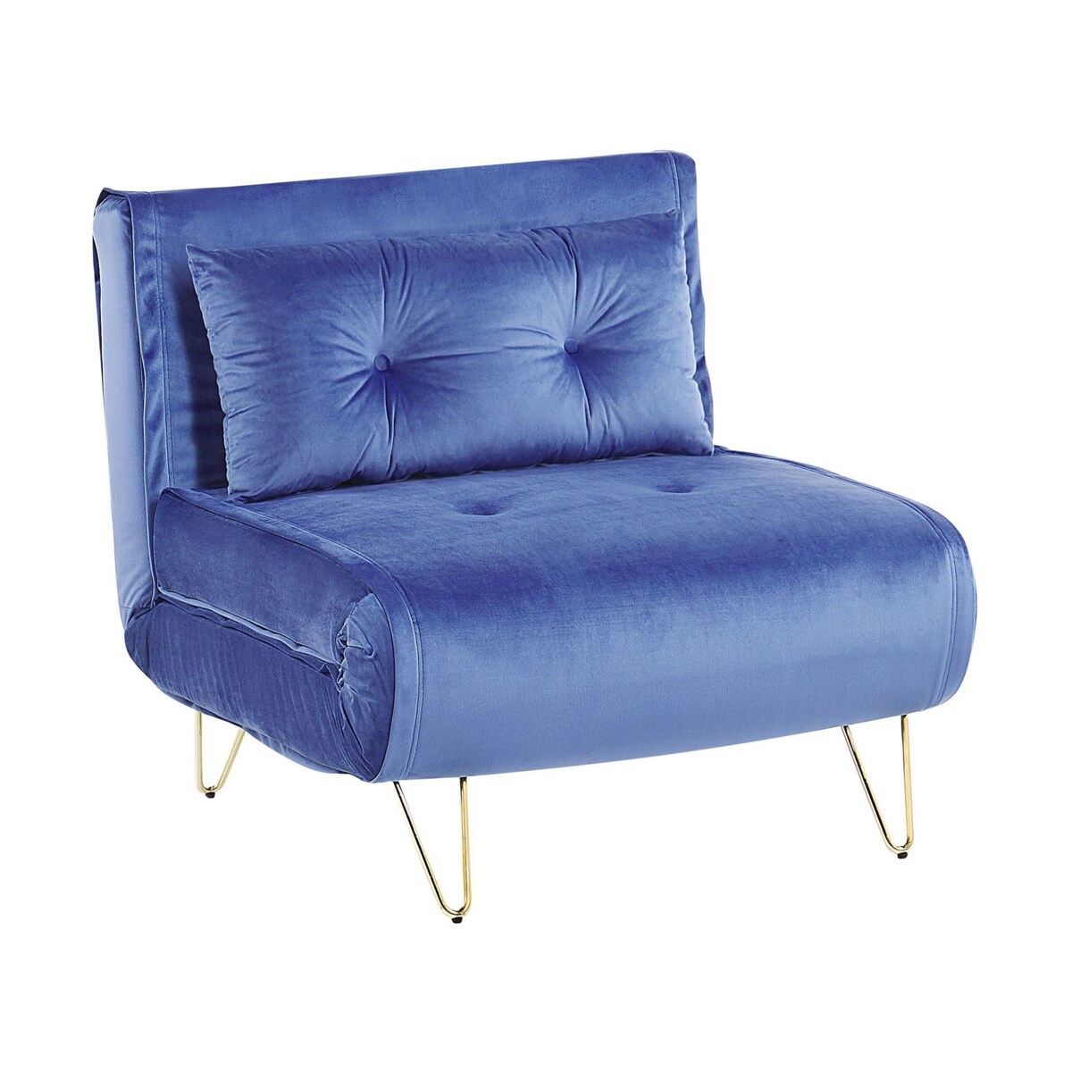 Sofa welurowa rozkładana granatowa VESTFOLD