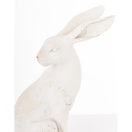 Dekoracja - siedzący biały królik 26x19x9,5 cm ALBUS-3