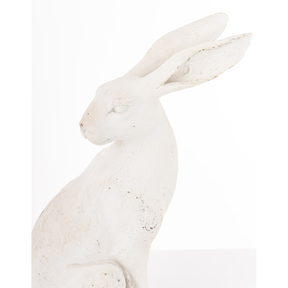 Dekoracja - siedzący biały królik 26x19x9,5 cm ALBUS-3