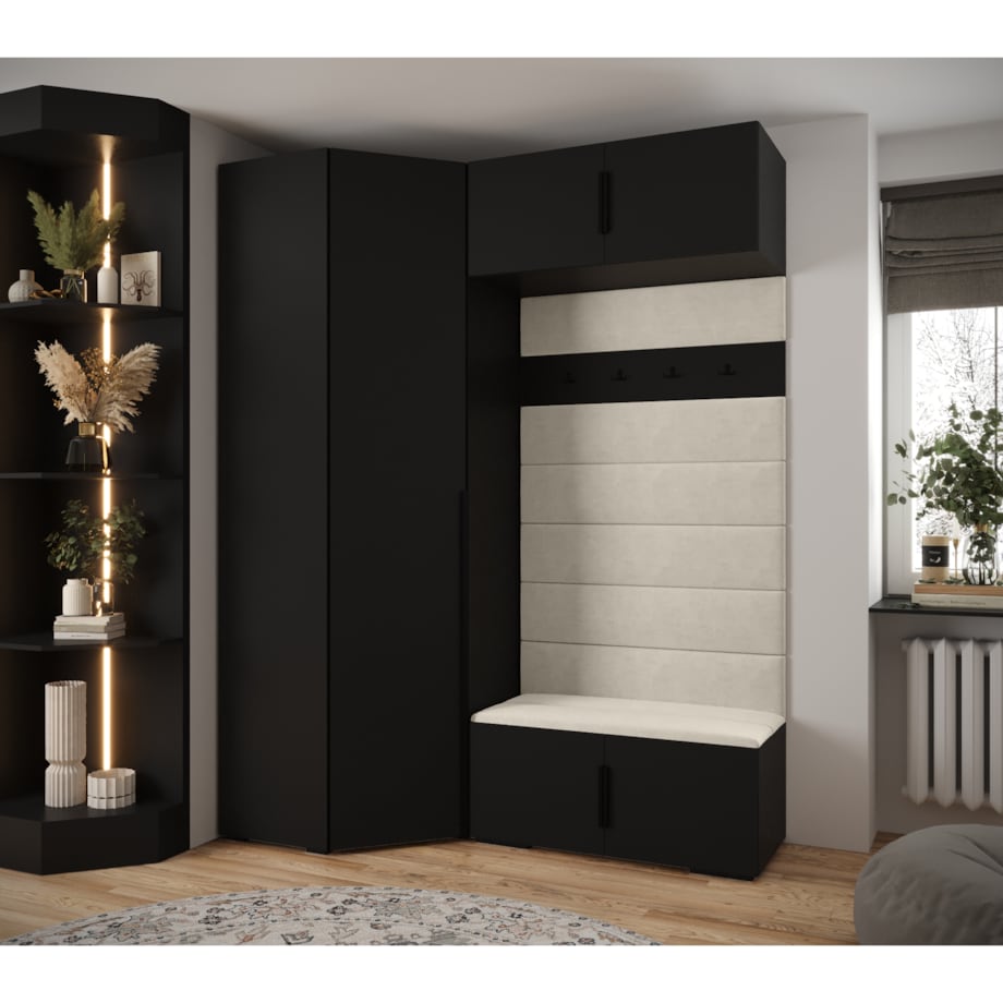 Garderoba do przedpokoju INOVA 1 Z21 czarny+czarny+manila02