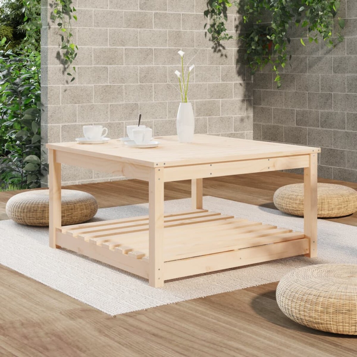 vidaXL Stolik ogrodowy, 82,5x82,5x45 cm, lite drewno sosnowe