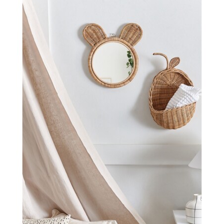 Lustro ścienne 33 cm Naturalny ASHANTI