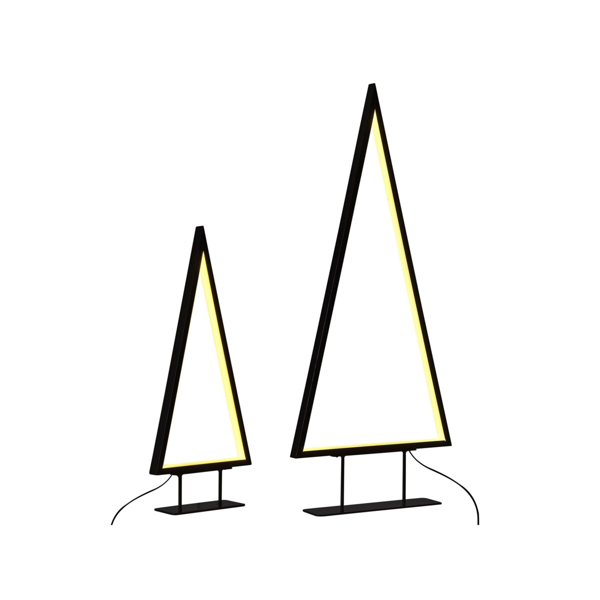 Zestaw 2 figurek dekoracyjnych LED choinki czarny LOPPI