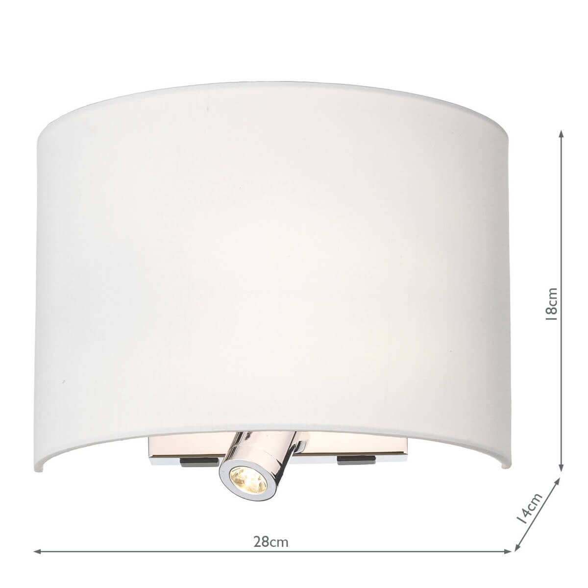 Kinkiet abażurowy Wetzlar WET0950 Dar Lighting z reflektorkiem chrom biały