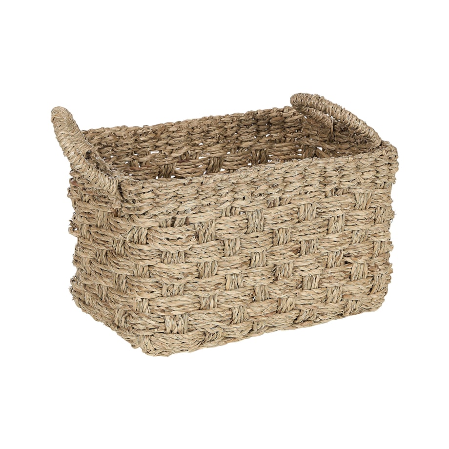 Zestaw 3 koszy z trawy morskiej jasny HOIAN