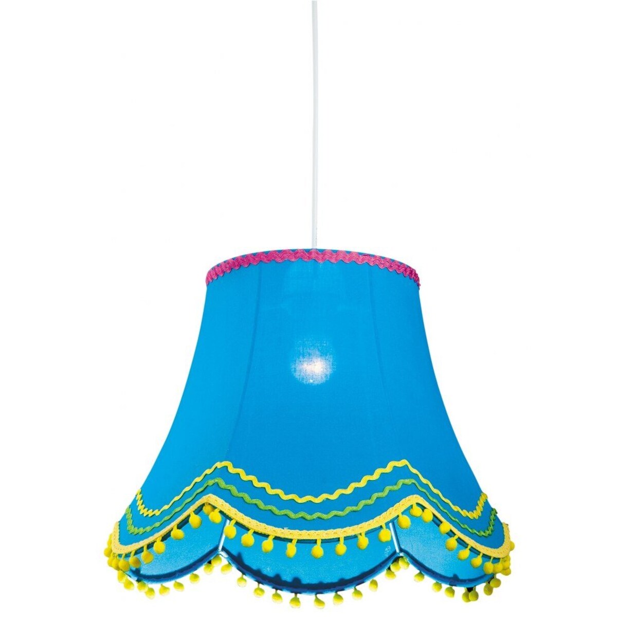 Lampa wisząca dziecięca Candellux Arlekin 35 kolorowa z abażurem tkaninowym do pokoju dziecka