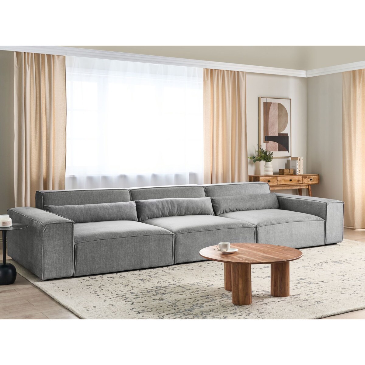 Sofa modułowa 3-osobowa szara HELLNAR