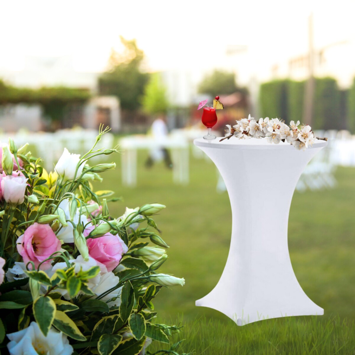 POKROWIEC OBRUS NA STOLIK BAROWY KOKTAJLOWY BIAŁY 80x110cm [25F]