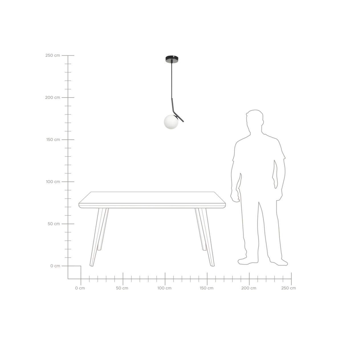 Lampa wisząca szklana czarna WAPITI