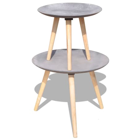 vidaXL Zestaw dwóch stolików, 55 i 44 cm, betonowa szarość