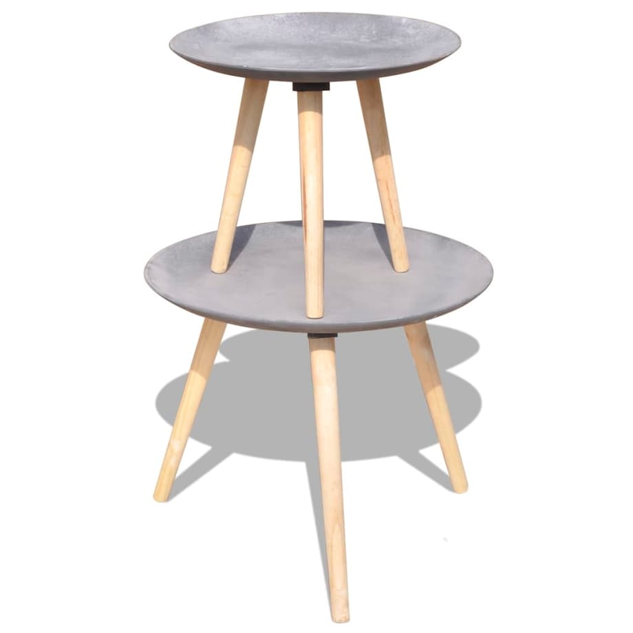 vidaXL Zestaw dwóch stolików, 55 i 44 cm, betonowa szarość