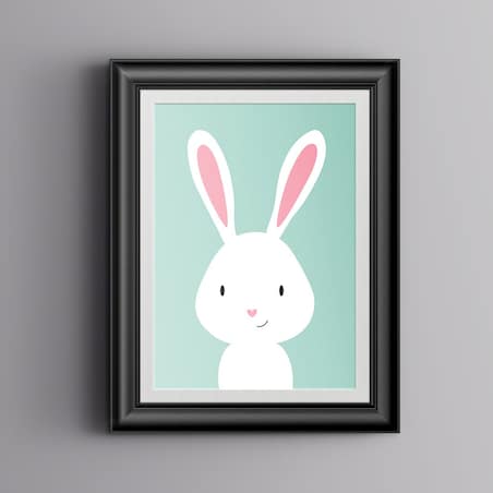 Plakat dla dzieci Królik miętowy 20x30