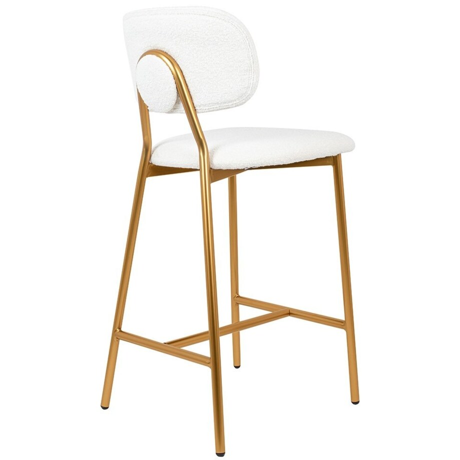 Komfortowe krzesło FABIOLA BOUCLEK H1201100125 białe złote, King Home