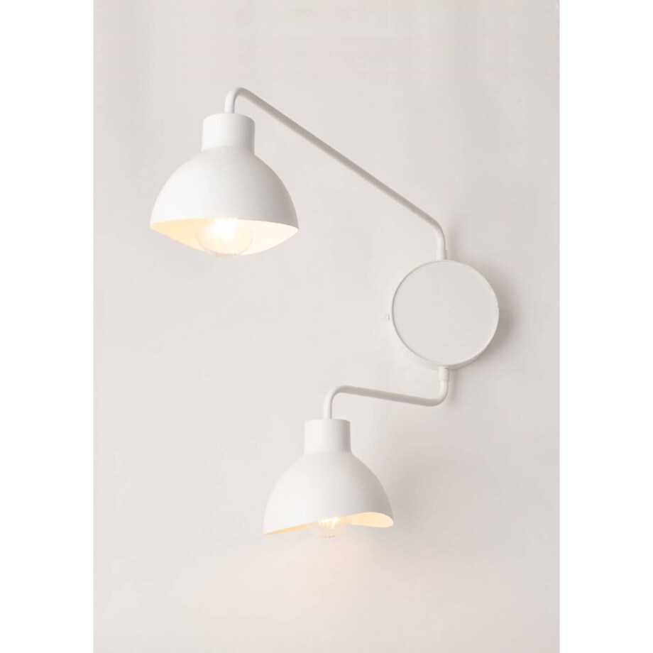 Ruchomy kinkiet 2-punktowy Holi sypialniany biały loft