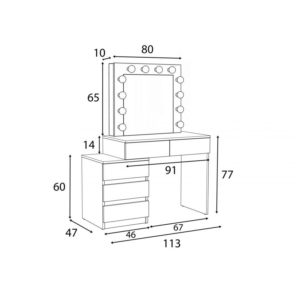 Toaletka CAVIA dąb sonoma