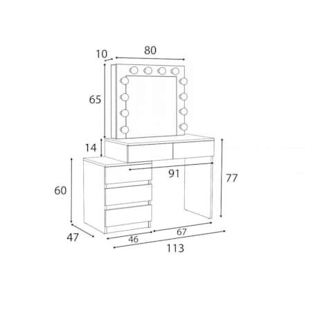 Toaletka CAVIA dąb sonoma