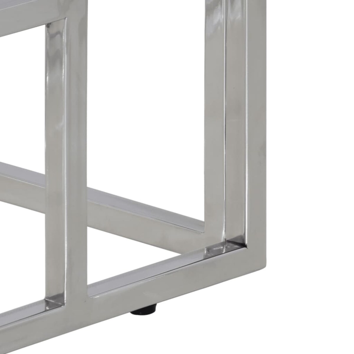 vidaXL Stolik konsolowy, srebrny, stal nierdzewna i drewno z podkładów