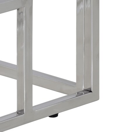 vidaXL Stolik konsolowy, srebrny, stal nierdzewna i drewno z podkładów