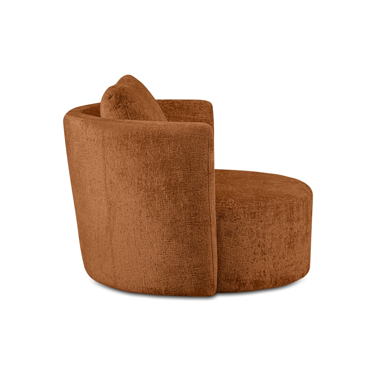 KONSIMO RAGGI Zestaw fotel i puf obrotowy rudy