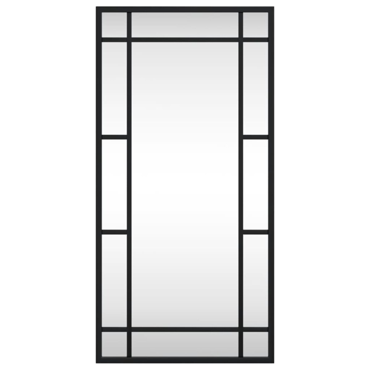 vidaXL Lustro ścienne, czarne, 30x60 cm, prostokątne, żelazo