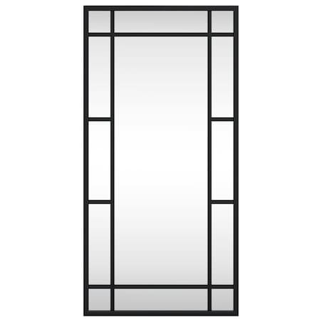 vidaXL Lustro ścienne, czarne, 30x60 cm, prostokątne, żelazo