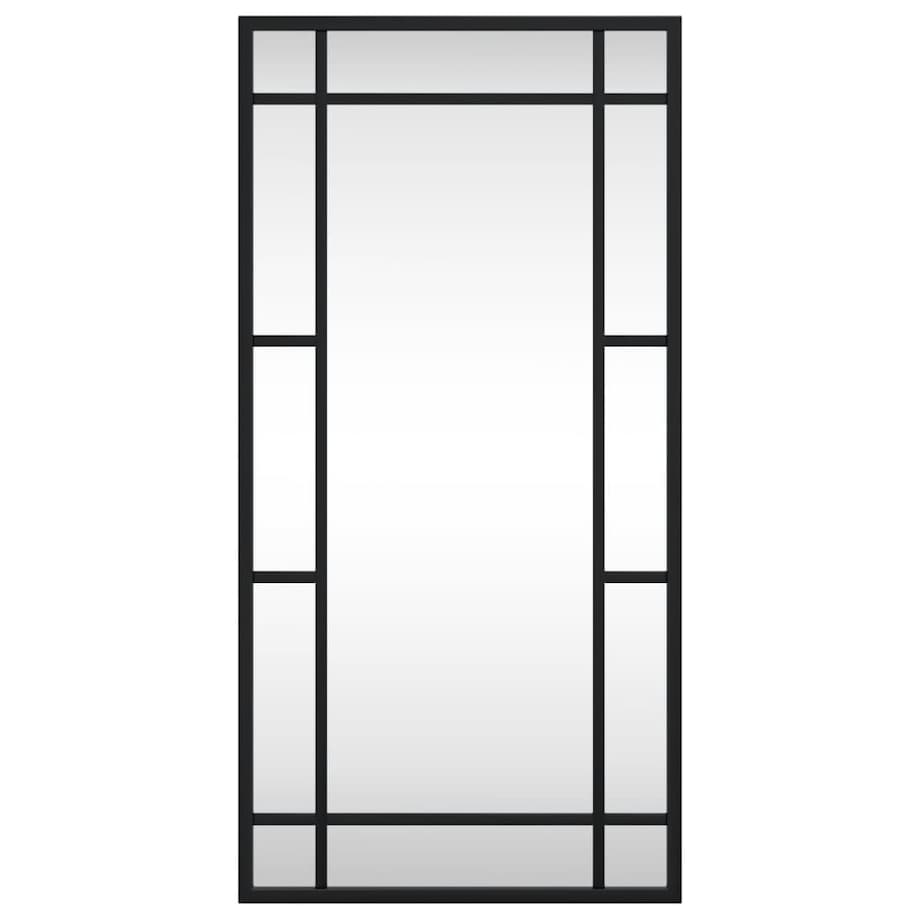 vidaXL Lustro ścienne, czarne, 30x60 cm, prostokątne, żelazo