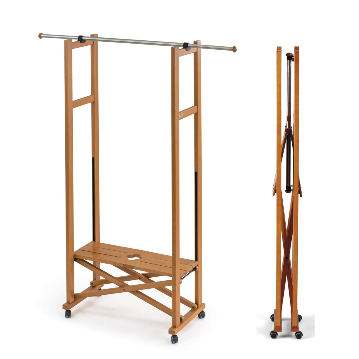 ARREDAMENTI ELIOS Stojak na ubrania - 37 x 78 cm, Brązowy