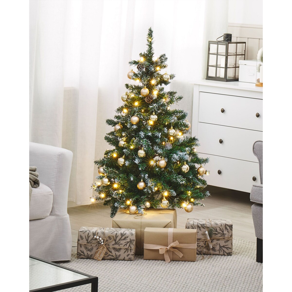 Sztuczna choinka świąteczna LED PALOMAR 120 cm Ciemnozielony
