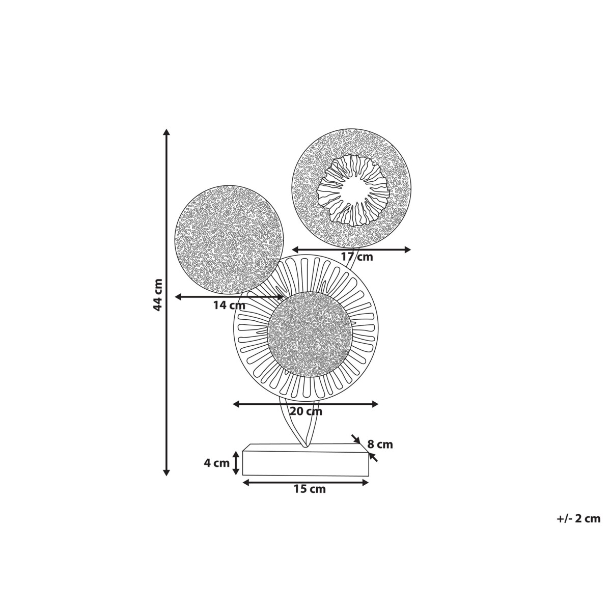 Dekoracyjna rzeźba metalowa złoto-srebrna URANIUM