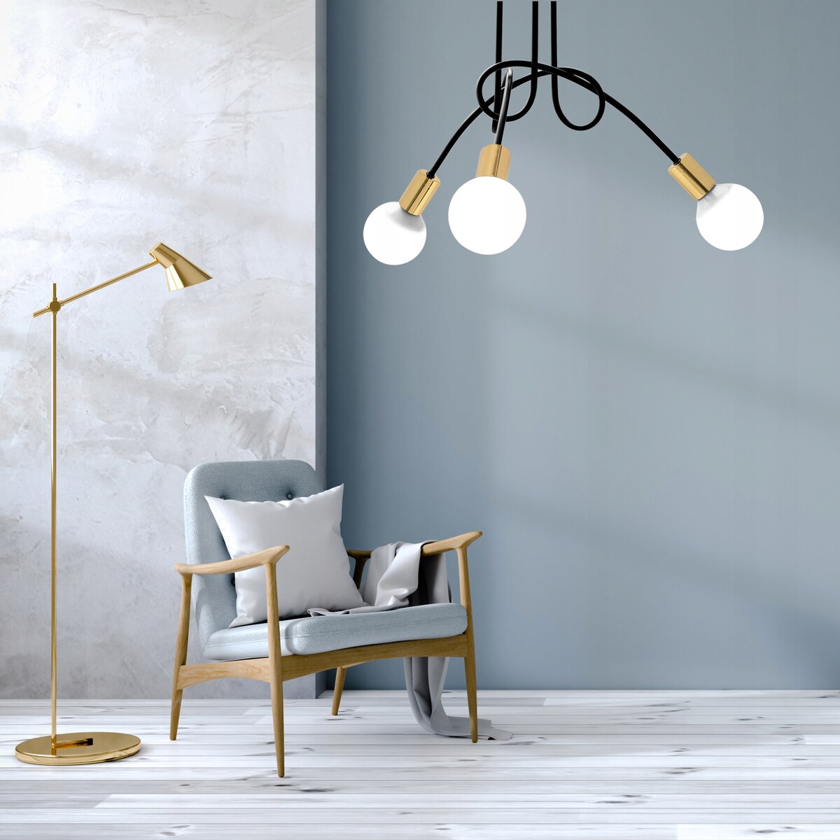 Lampa Sufitowa Wisząca Żyrandol Paradise 3 Złota