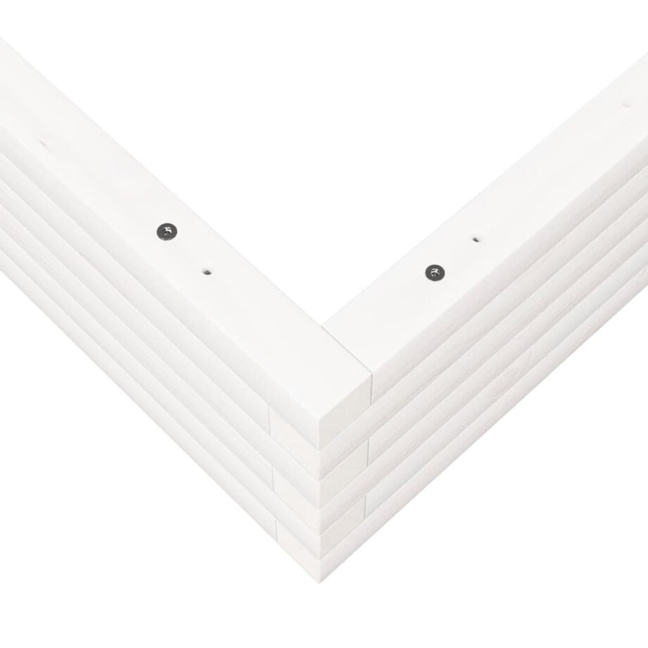 vidaXL Donica ogrodowa, biała, 90x90x23 cm, lite drewno sosnowe