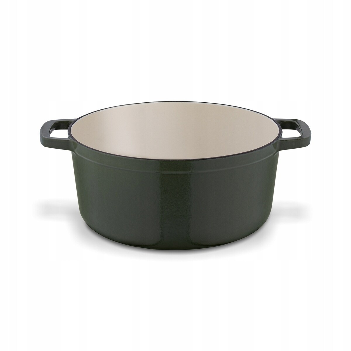 Gęsiarka żeliwna emaliowana brytfanna garnek 5 L okrągła ZIELONA na święta