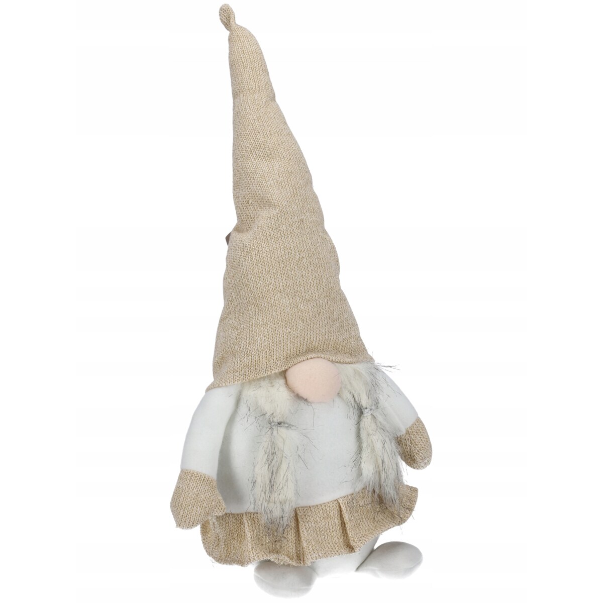 Skrzat Świąteczny Krasnal Gnom Mikołaj Na Święta Dekoracja Beżowy