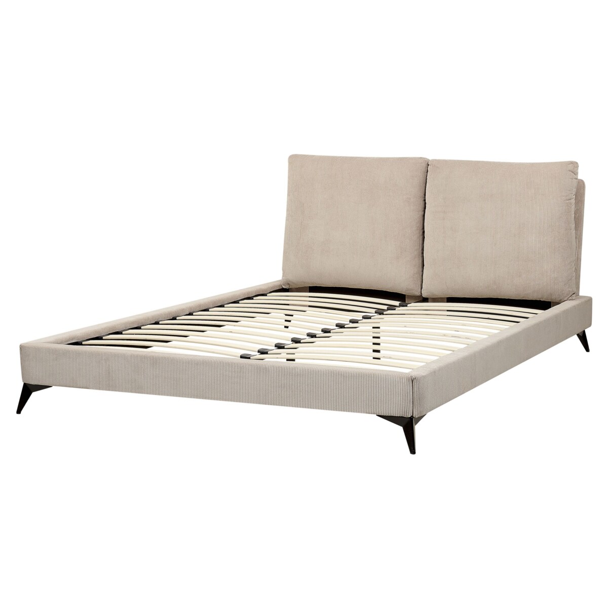 Łóżko sztruksowe160 x 200 cm beżowoszare MELLE