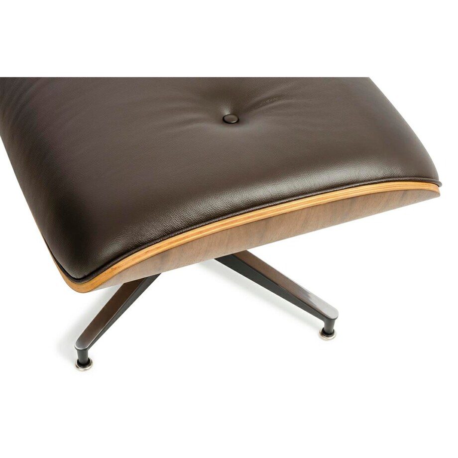 Fotel LOUNGE HM brązowy / orzech z podnóżkiem