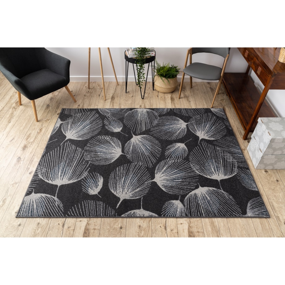 Dywan HEOS 78545 antracyt / niebieski PIÓRA 190x270 cm