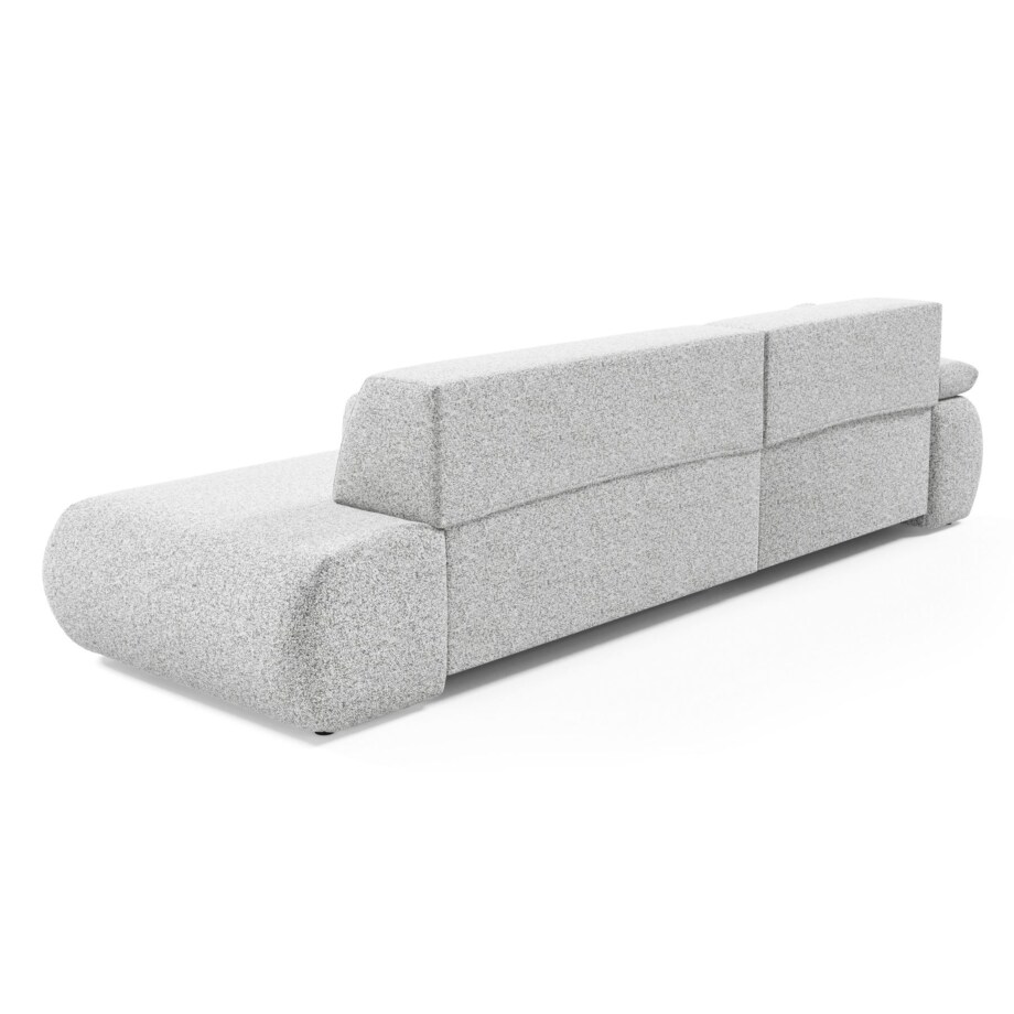 Narożnik rozkładany PENTI z pojemnikiem na pościel, lewy, jasno-szary