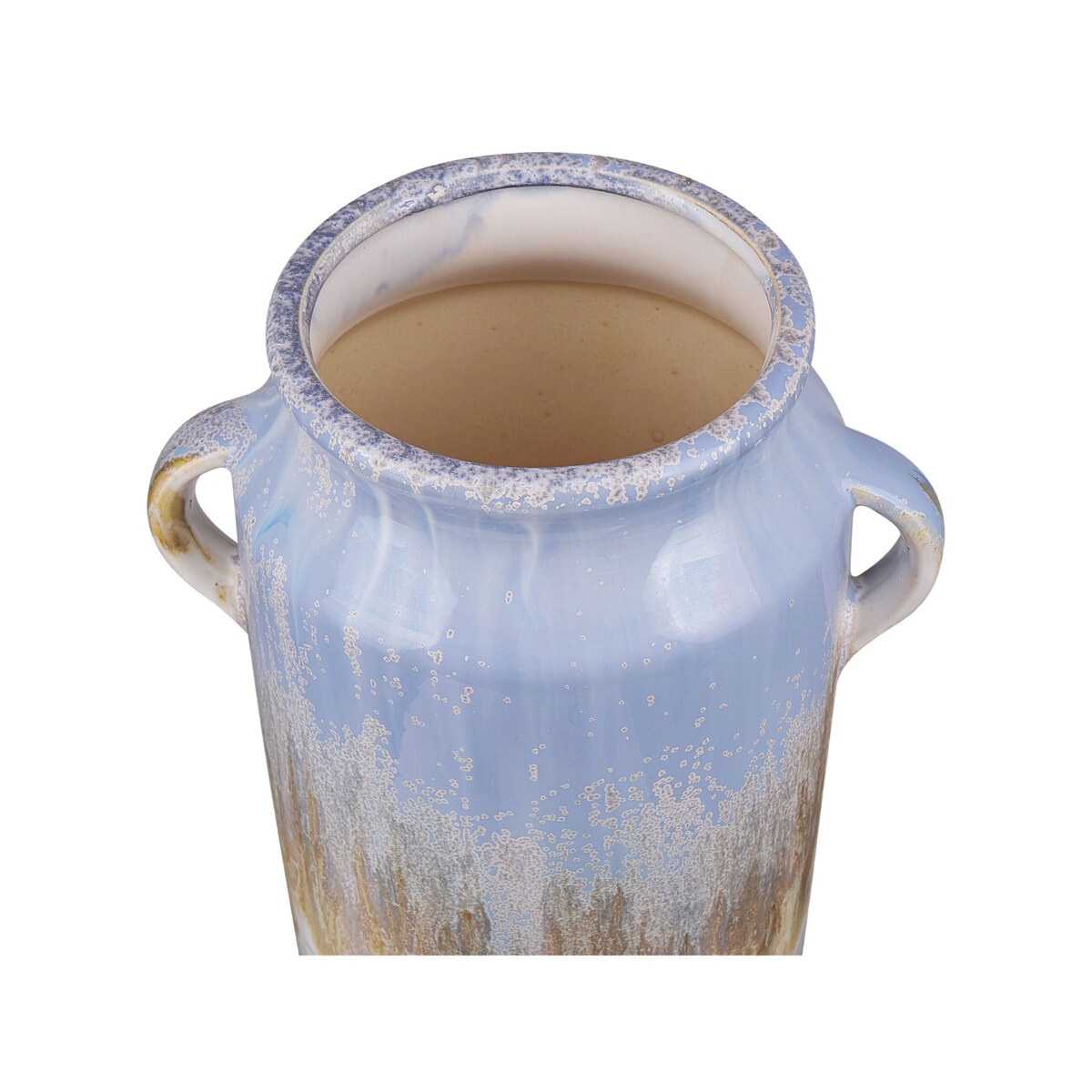 Wazon na kwiaty ceramiczny niebieski GERRHA