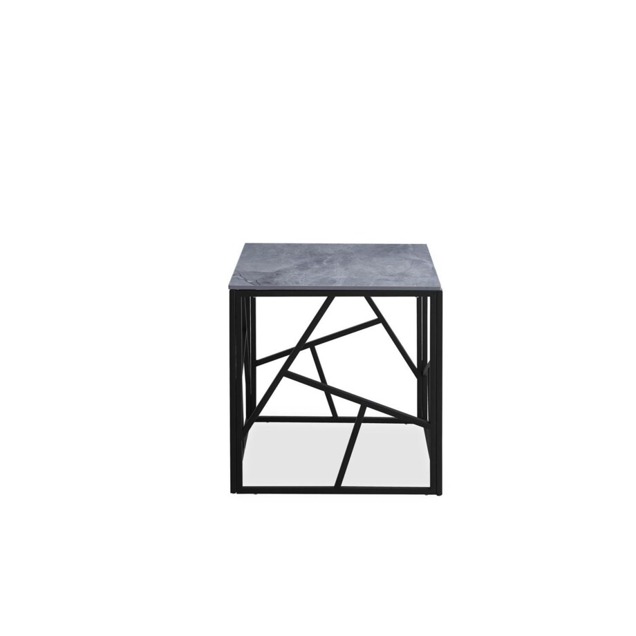 STOLIK KAWOWY Taman S 55/55/55 cm metalowy SZARY MARMUR