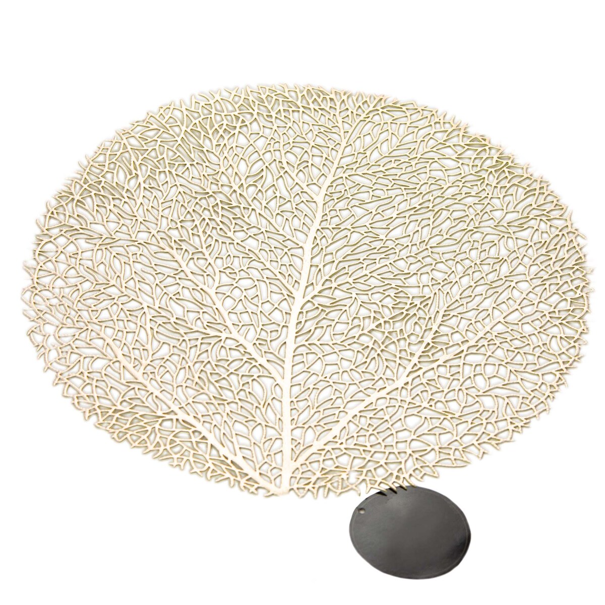 Podkładka Ażurowa Na Stół Mata Stołowa Pod Talerz Ozdoba 38 Cm Drzewo Pvc Złota