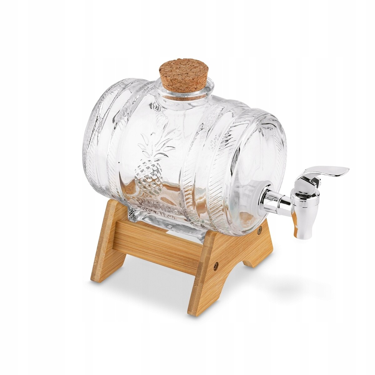 Słoik beczka z kranikiem stojakiem na alkohol soki napoje nalewki piwo 1L