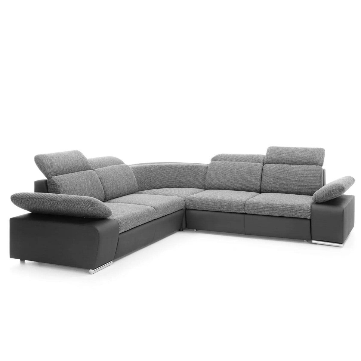 Narożnik z funkcją spania DAKOTA I szary/grafitowy prawy/lewy