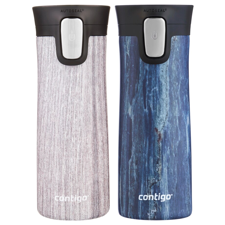 Zestaw kubków termicznych Contigo Pinnacle Couture 420ml - Blue Slate + Blonde Wood