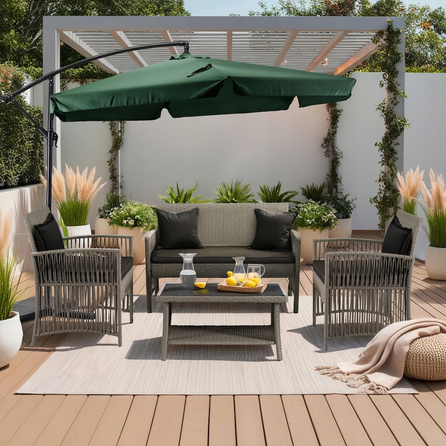 Parasol Ogrodowy Duży Składany na Taras Zielony + POKROWIEC AKRON 300cm